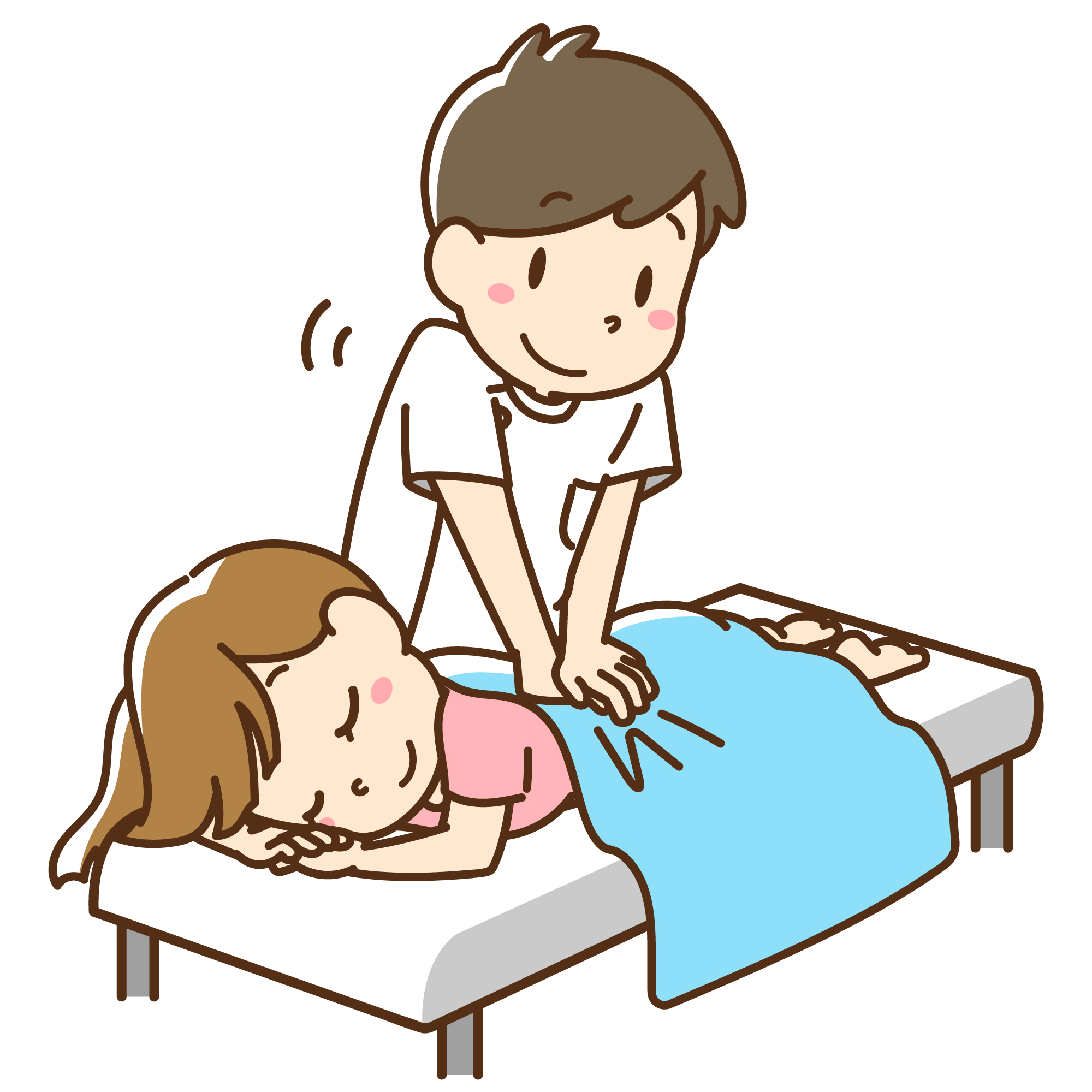 接骨院で施術を受ける女性